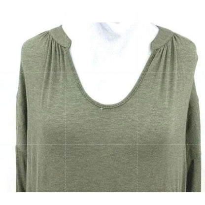 H by Bordeaux Drawstring Waist 3/4 Sleeve Top Sz XL/Extra Large in Sage NWT