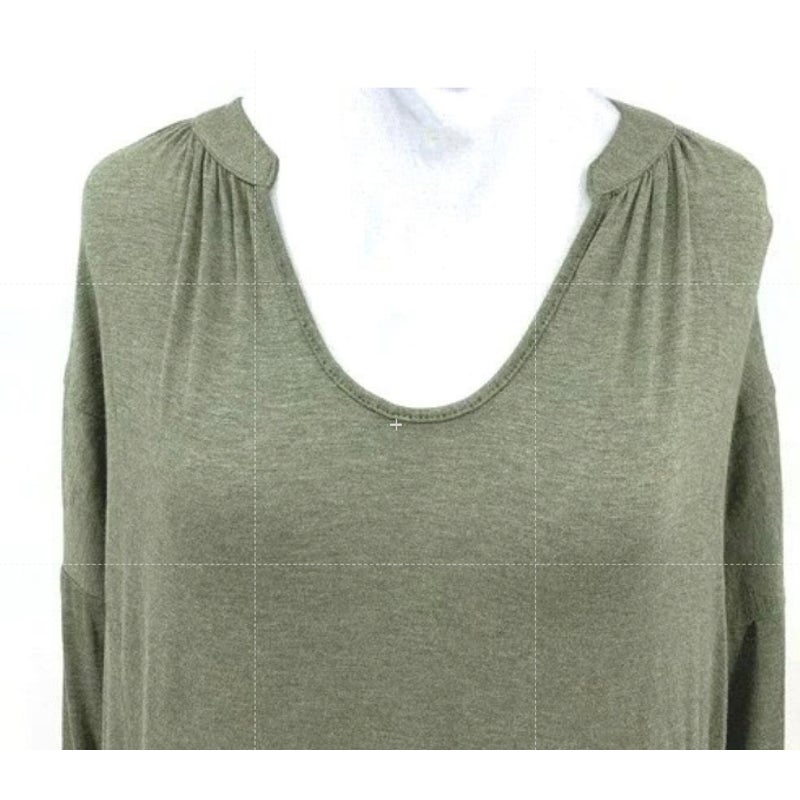 H by Bordeaux Drawstring Waist 3/4 Sleeve Top Sz XL/Extra Large in Sage NWT