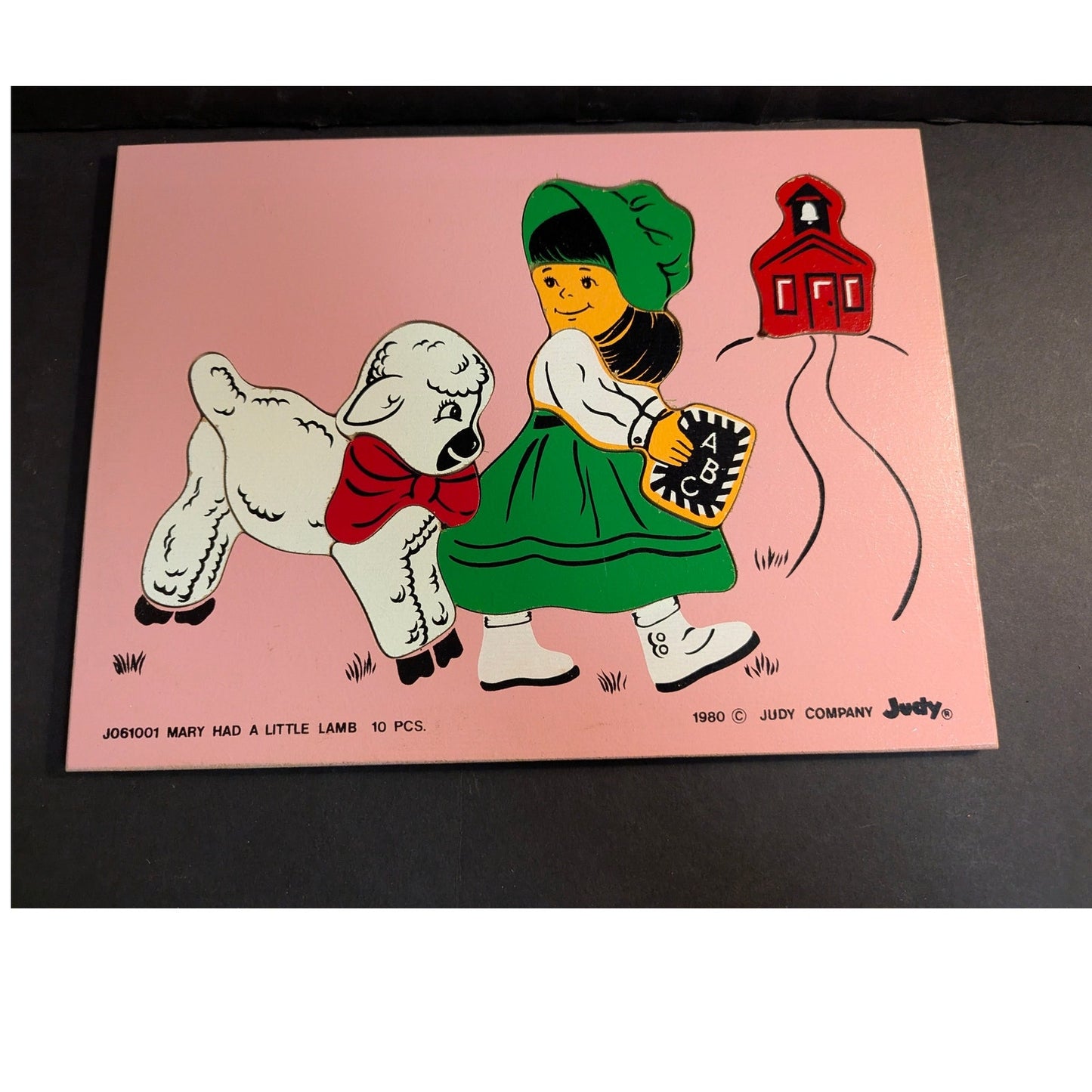 Vintage 1980 The Judy Company Mary Had a Little Lamb Wooden Inlay Puzzle J061001