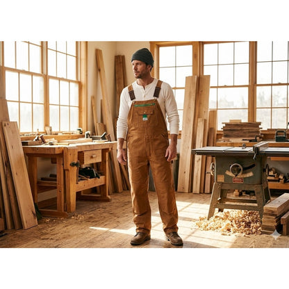 Liberty duck Bib Overalls Size 42" x 32" coveralls Pecan Brown Workwear Utility