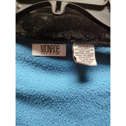 Monroe and Main Teal Blue Black collar Capelet ONE SIZE pockets cape coat winter