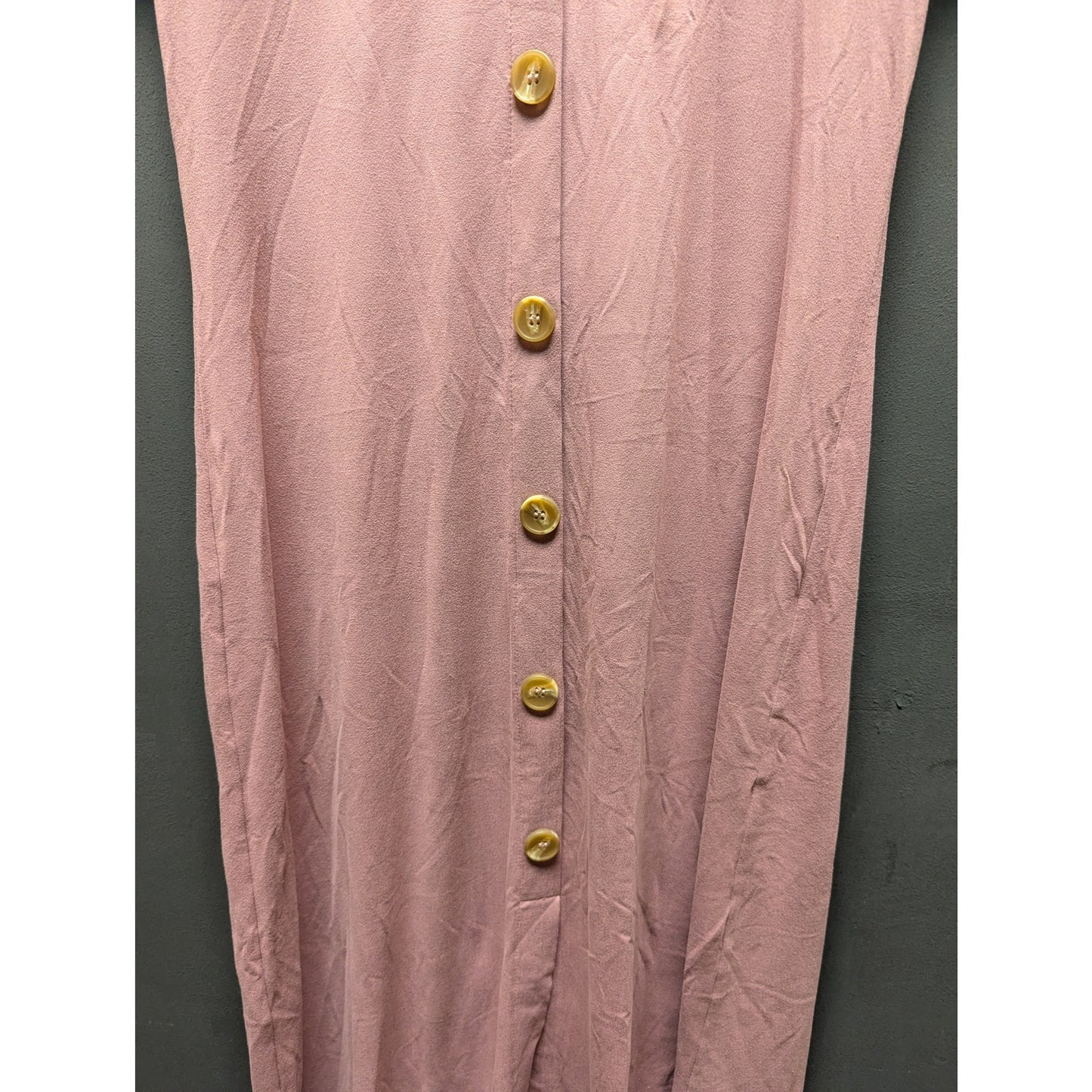 Love Fire Mauve Ribbed Button-Down Midi Dress Casual Airy Travel Summer