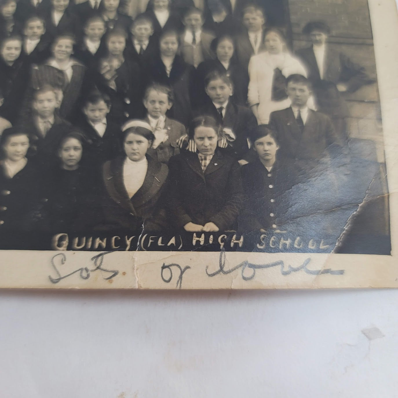 Quincy Florida High School postcard SEVENTH GRADE ROOM 1913 black white photo