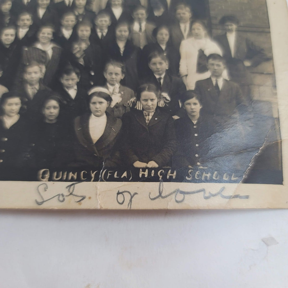 Quincy Florida High School postcard SEVENTH GRADE ROOM 1913 black white photo