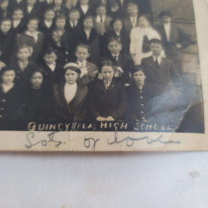 Quincy Florida High School postcard SEVENTH GRADE ROOM 1913 black white photo