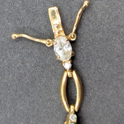 Vintage Fashion Gold-Tone Marquise Link Aquamarine Crystal Bracelet