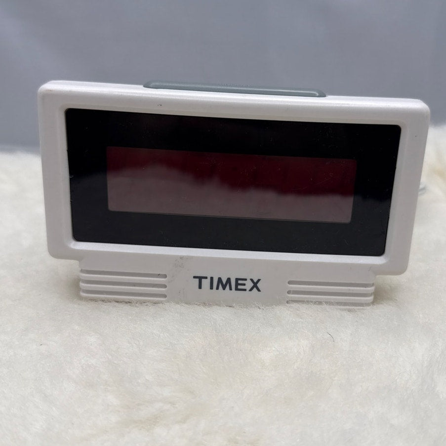 Vintage Timex T122 Digital Alarm Clock White Red LED Retro 90s Minimalist Travel