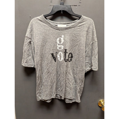 Treasure & Bond Gray "GO VOTE" Graphic Short Sleeve T-Shirt Size MEDIUM NWT