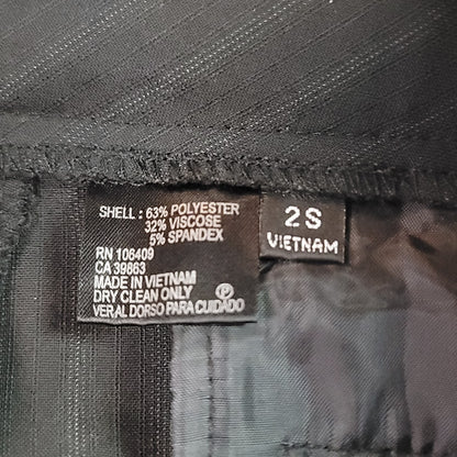 Antonio Melani Charcoal Gray Pinstripe Flat Front Trousers Dress Pants Size 2 S