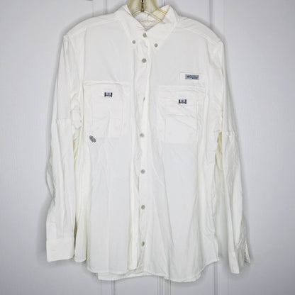 Columbia PFG White Long Sleeve Fishing Shirt Utility Vented Outdoor Size Small