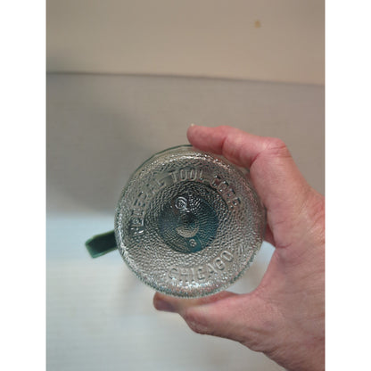 Vintage Federal Glass Sugar Syrup Dispenser Green Top Retro Mid-Century Kitchen