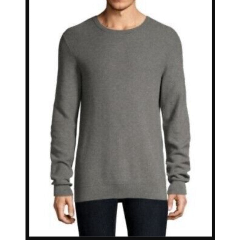 theory riland XL Sweater long sleeve Stone crew neck Grey Heather Breach NEW 198