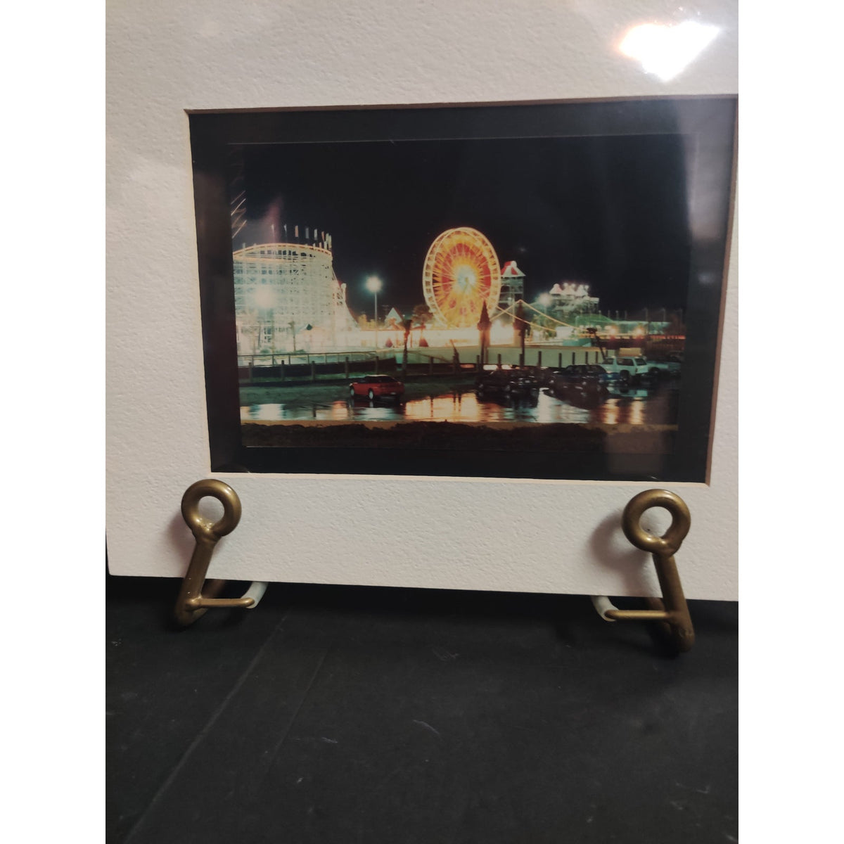 Original Night Carnival Ferris Wheel Landscape Photograph Signed Dan Evans 1993