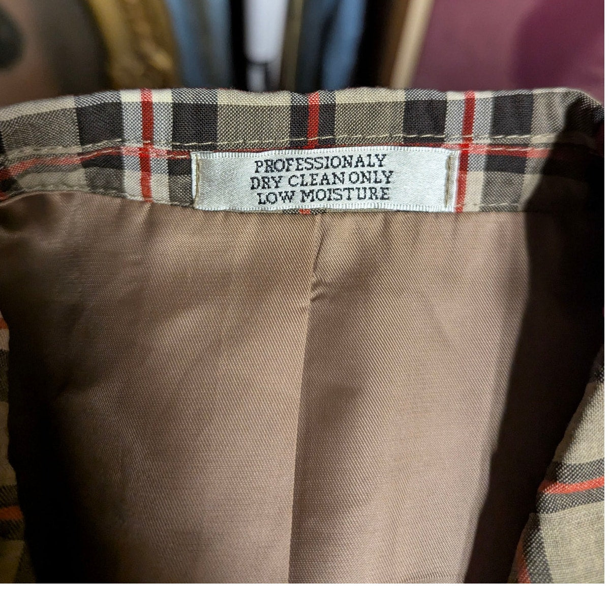 Vintage Bespoke Plaid Wool Blazer Sport Coat Brown Tan Red Checked Rockabilly