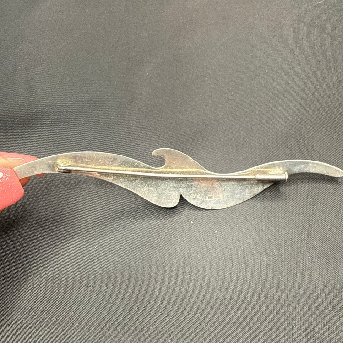 Vintage 930 Silver Modernist Bird Brooch Rare Barcelona STYL Hallmark 9.8g