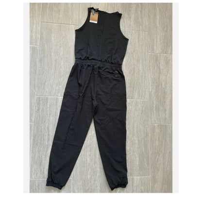 THE NORTH FACE Never Stop Wearing Jumpsuit Black sleeveless NEW SMALL elastic