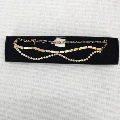 Vintage Necklace Matching Clip On Earring Gold Crystal Choker Style Reticulated