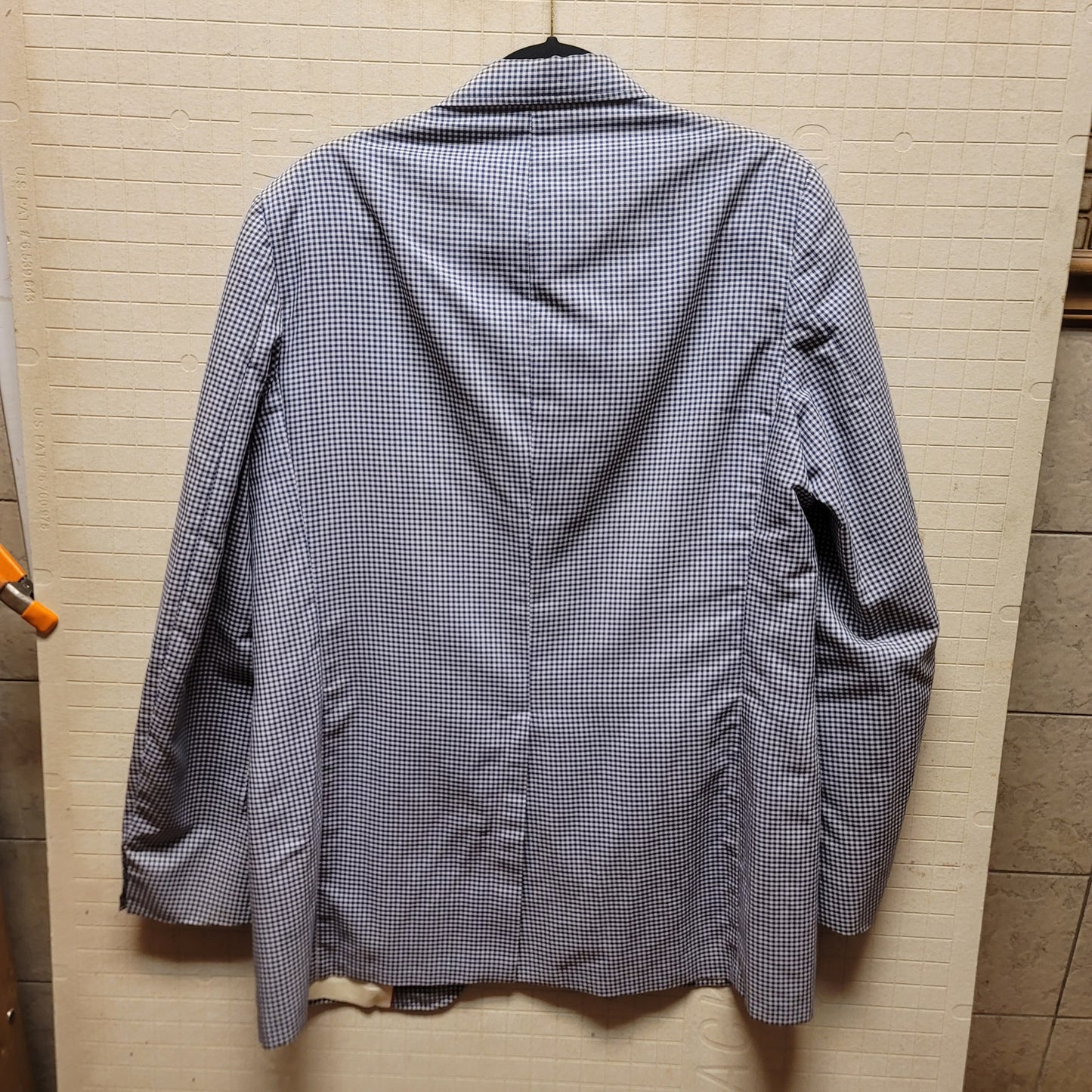 Bruce Hunt Mens 40R Blue white gingham check jacket coat Summer Casual blazer