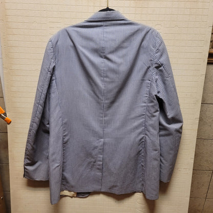Bruce Hunt Mens 40R Blue white gingham check jacket coat Summer Casual blazer