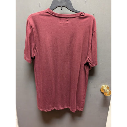 Topman NEW mens tshirt short sleeve burgundy wine crew neck cotton casual
