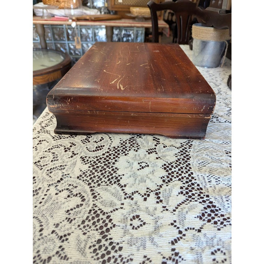 Vintage Holmes & Edwards Wooden Silverware Chest Upcycle project jewelry stash