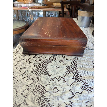 Vintage Holmes & Edwards Wooden Silverware Chest Upcycle project jewelry stash