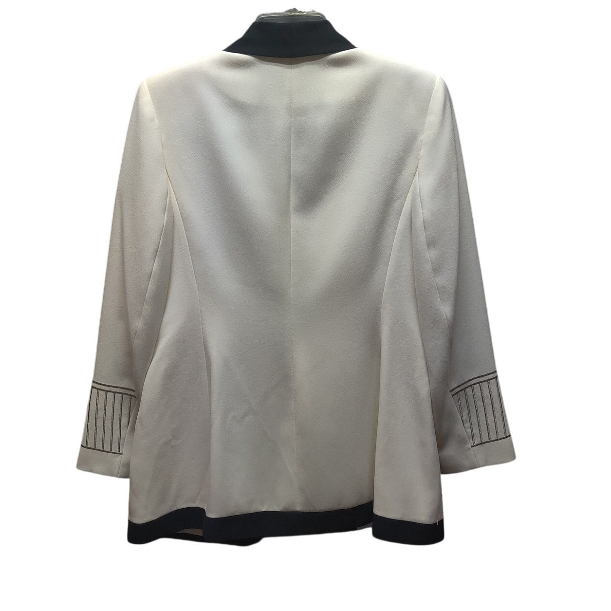 John Meyer of Norwich Vintage White Flapper Embroidered Shawl Blazer 10 Art Deco