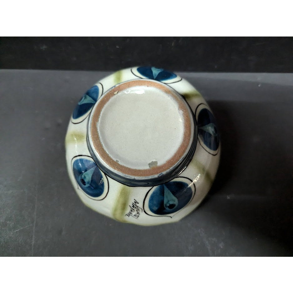 Lotus Palopo Salsa serving Bowl hand painted Guate Mayanke