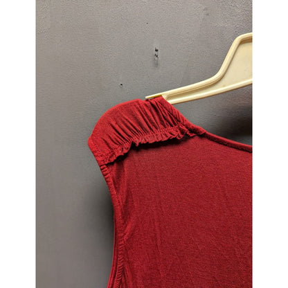 H By Bordeaux One Sleeve Blouse Women's Small Burgundy Stretch Rayon Spandex
