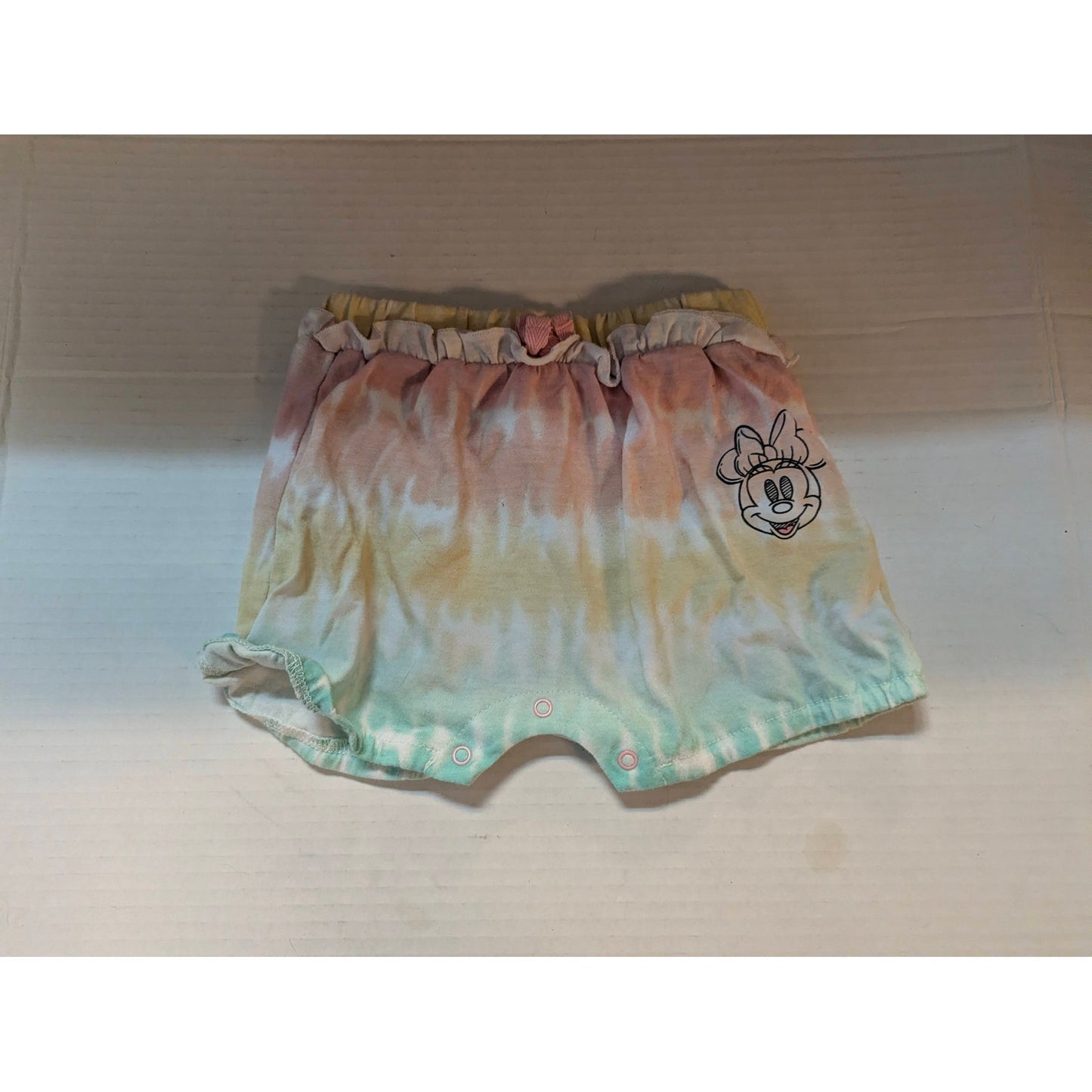 Disney Baby Minnie Mouse Tie Dye Shorts Elastic Waist Pastel Summer Bloomer 12M
