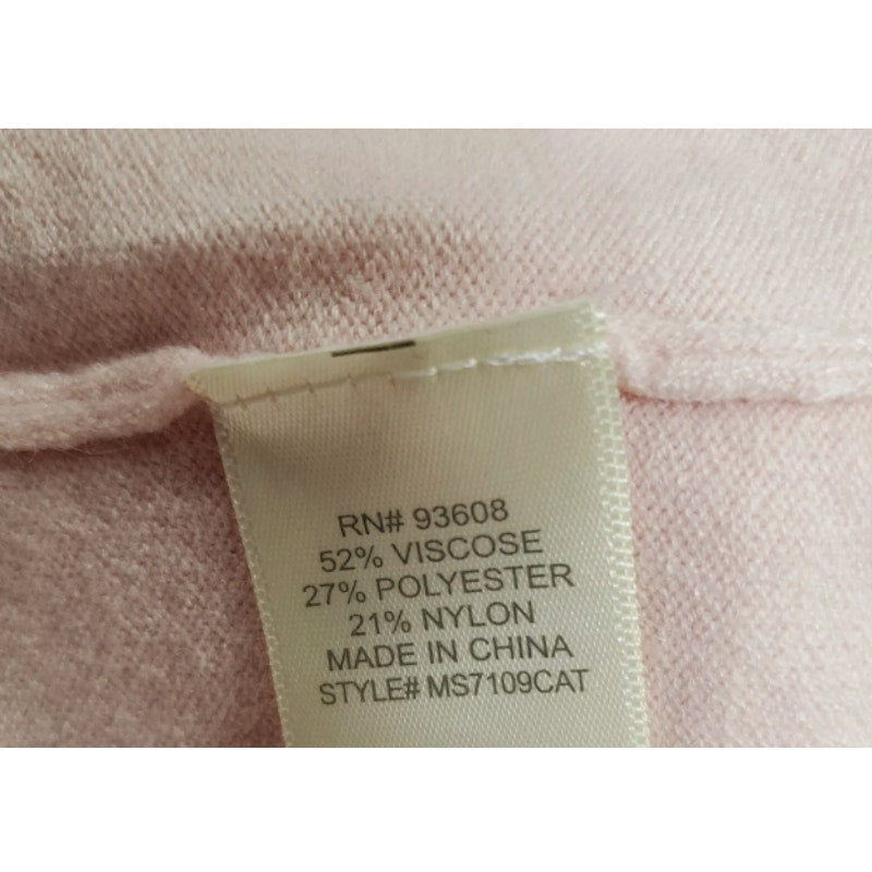 Matty M Blush Pink Embellished Crewneck Long Sleeves Sweater Size LARGE NEW