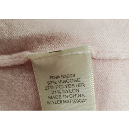 Matty M Blush Pink Embellished Crewneck Long Sleeves Sweater Size LARGE NEW