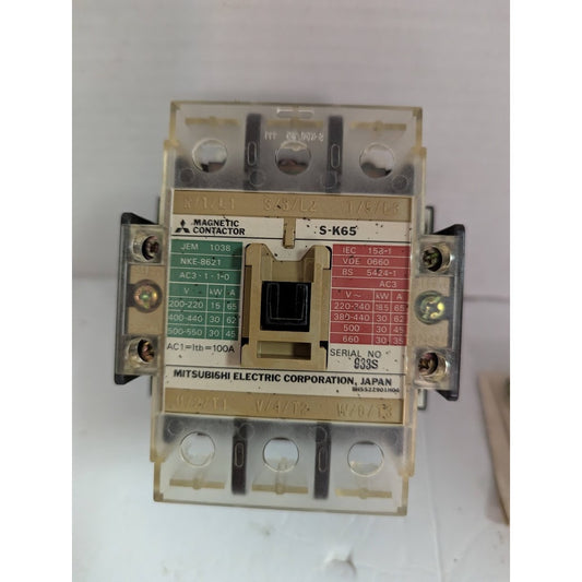 NEW Mitsubishi Electric Magnetic Contactor S-K65 Serial 933-S