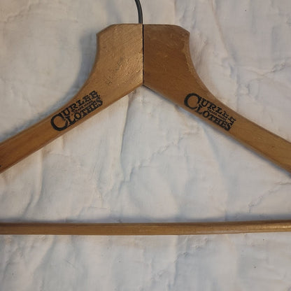 A.L. Wilson Adversting wood clothes hanger Curlee Clothes Quincy, Florida
