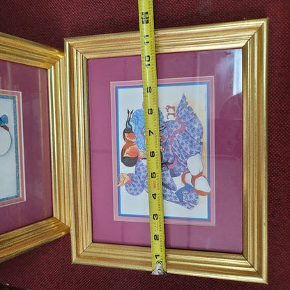 Vintage Barbara Lavallee Alaskan Art Prints Lot of 2 Framed Matted 1990