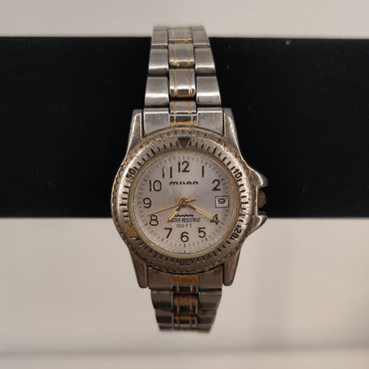 Vintage Milan Stainless Steel Watch Two-Tone Gold Silver Ladies Timepiece