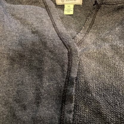 Susina Long Sleeve Shirt Top Destroyed Hem Edges XL/Extra Large Navy Blue NWT