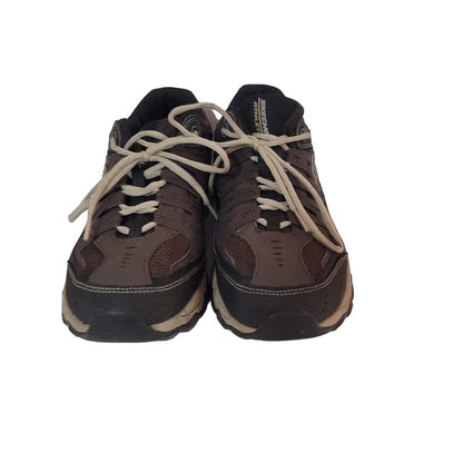 Skechers Afterburn Shoes Sneakers Mens 12 Memory Foam Lace-up Brown Tan 50125