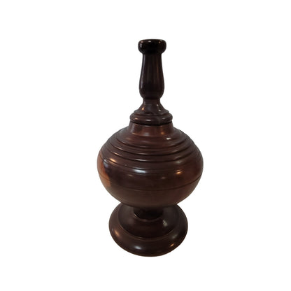 Turned wood Large single piece with opening in top 10"