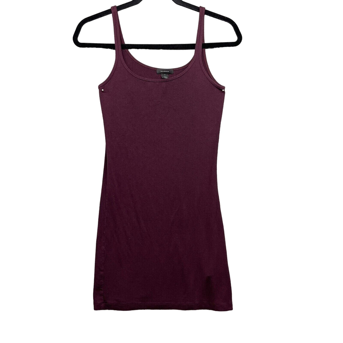 Halogen Bodycon Mini Tank Dress Scoop Neck Pullover Size Small Wine Red NWOT