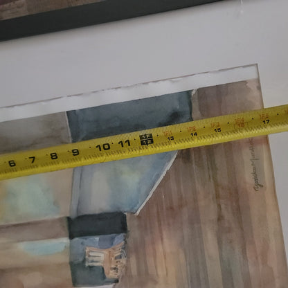 Yoshiko Murdick hand-painted watercolor restaurant  diner AMERICANA Signed 2019