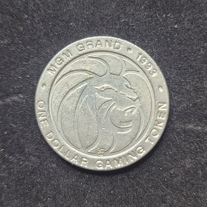 Vintage 1988 MGM Grand Las Vegas One Dollar Casino Slot Gaming Token $1