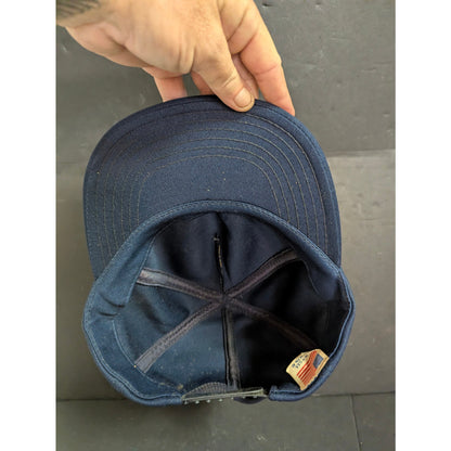 Vintage Lions Club Lordstown Navy Blue Snapback Trucker Hat Made in USA