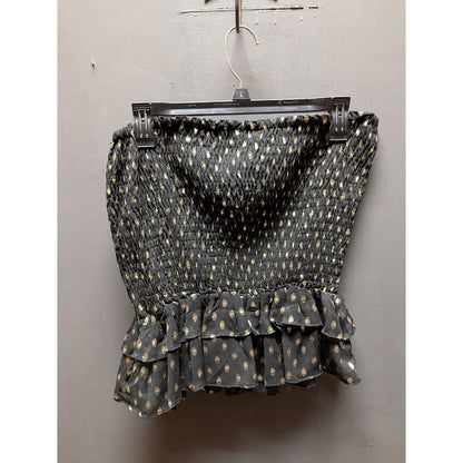 Re:named mini wiggle skirt Size Medium double ruffle hem Elastic stretch NEW