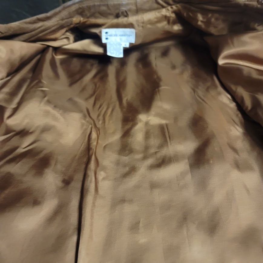Spiegel Asset Leather Suede Brown Boho 8 Button Up Jacket Lined Pockets