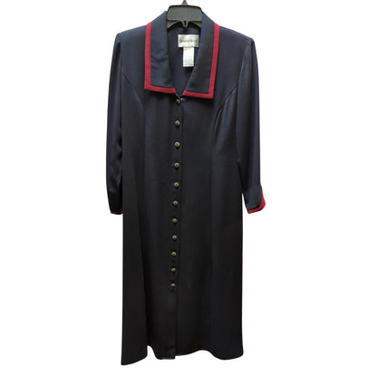 Vintage Danny Nicole Academic Preppy Sailor Collar Button Front Midi Dress 8P