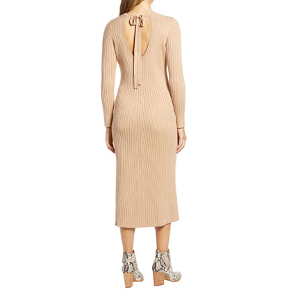 WAYF Dede & Emily BFF Ribbed Hollie Sweater Dress XS/Extra Small Camel Tan NWT