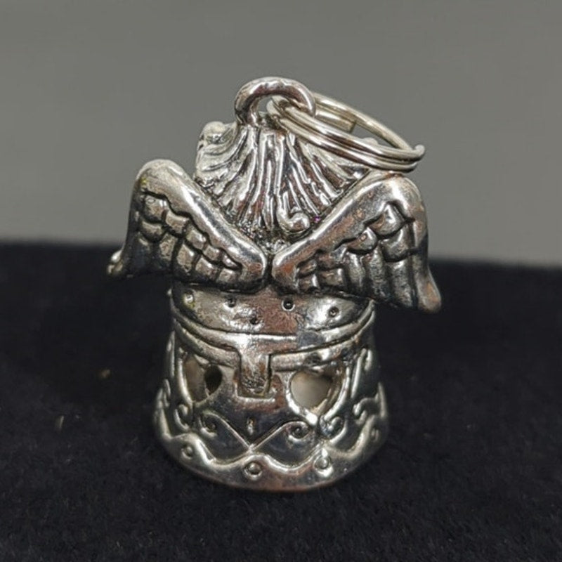Vintage Antiqued Pot Metal Angel Poison Box Charm One Inch Detailed Wings Gothic
