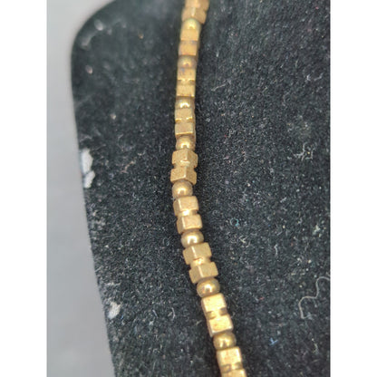 Vintage Gold Tone Brutalist Segmented Block Chain Collar Necklace Retro