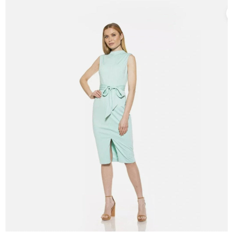 Alexa Admor Size 6 bright blue Sleeveless Belt Dress Casual Career cocktail NEW